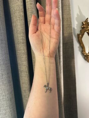 Silver Horse Pendant Necklace - Detailed Animal Charm